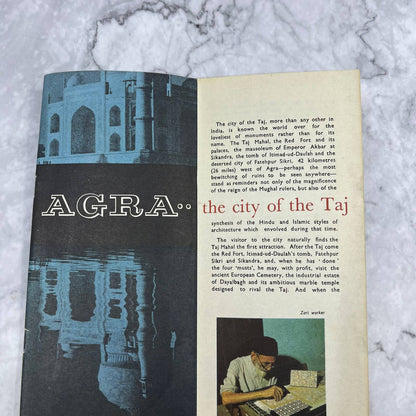 1966 India Agra City of the Taj Travel Brochure Hotels Map Booklet TE2