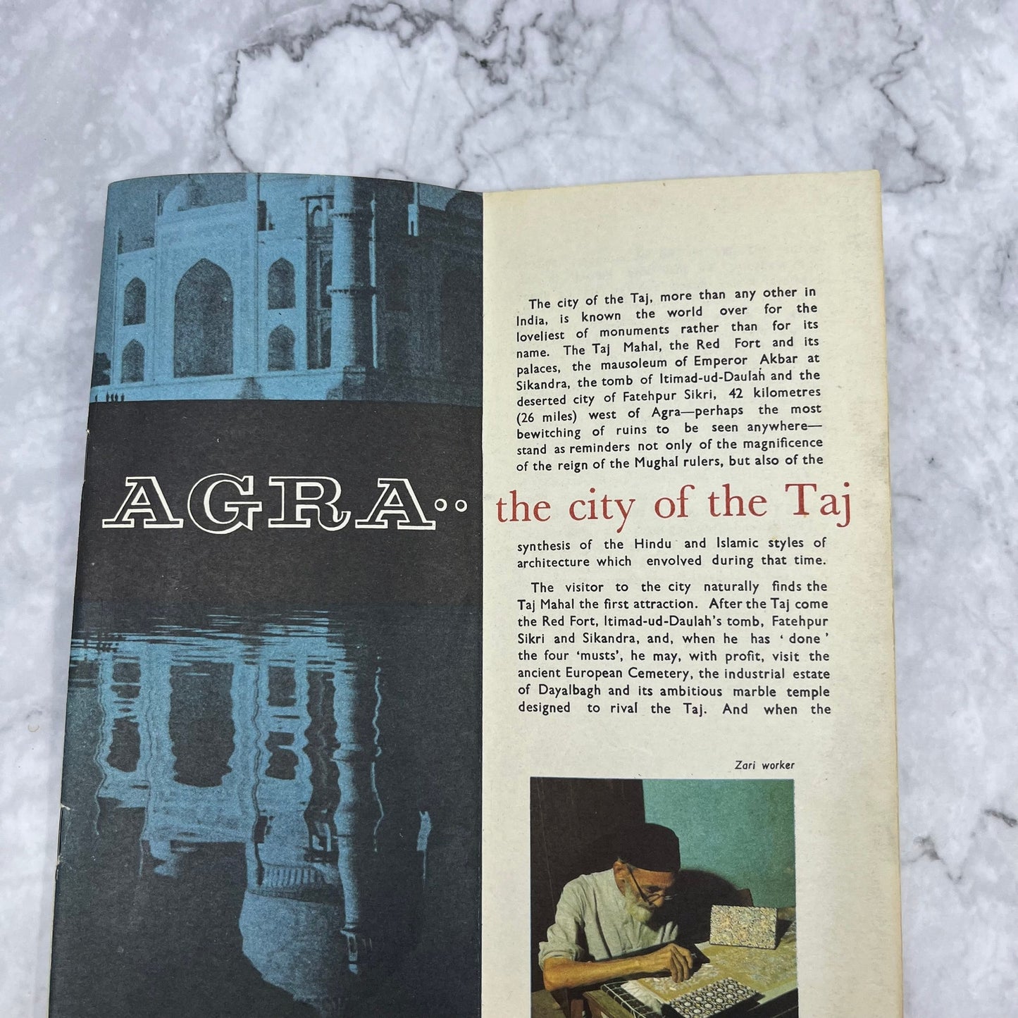 1966 India Agra City of the Taj Travel Brochure Hotels Map Booklet L1-5