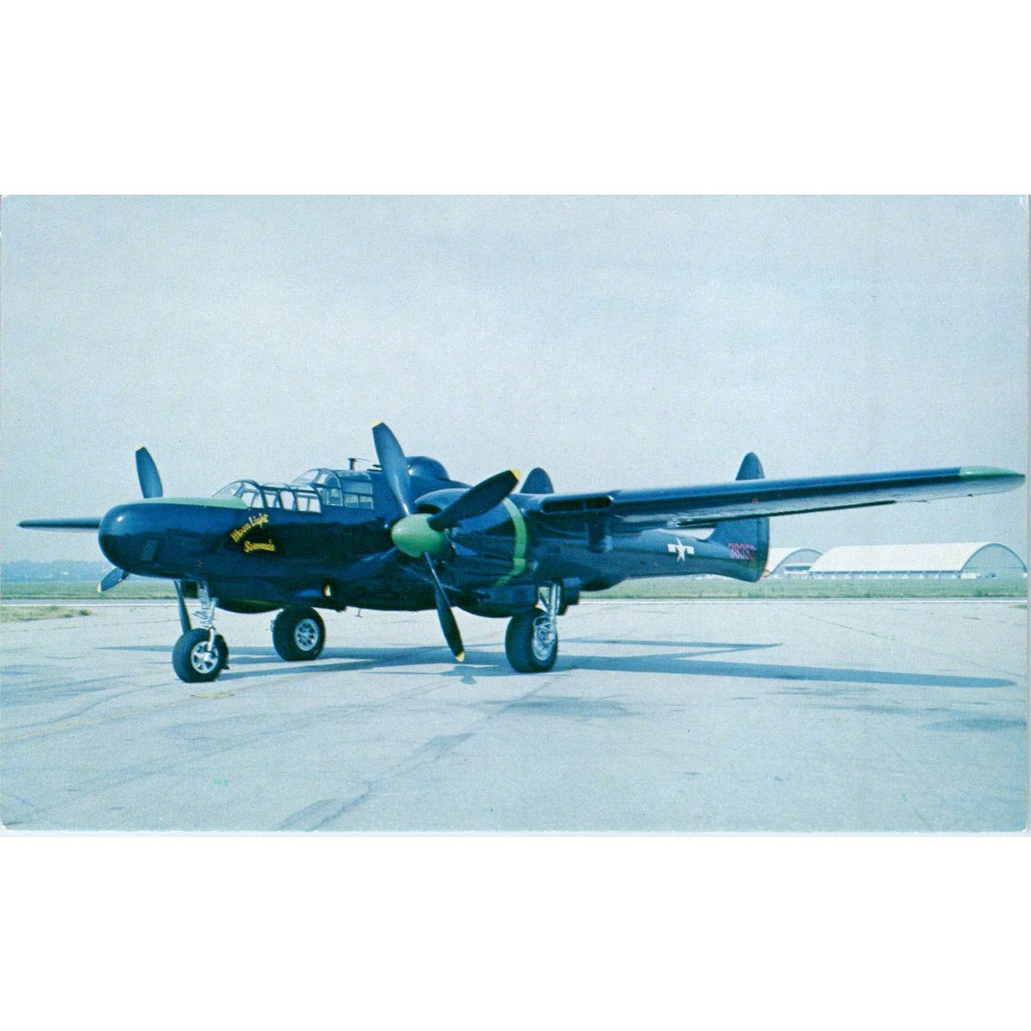 Vintage Postcard Northrop P-61C Black Widow Fighter Plane EA3