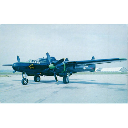 Vintage Postcard Northrop P-61C Black Widow Fighter Plane EA3