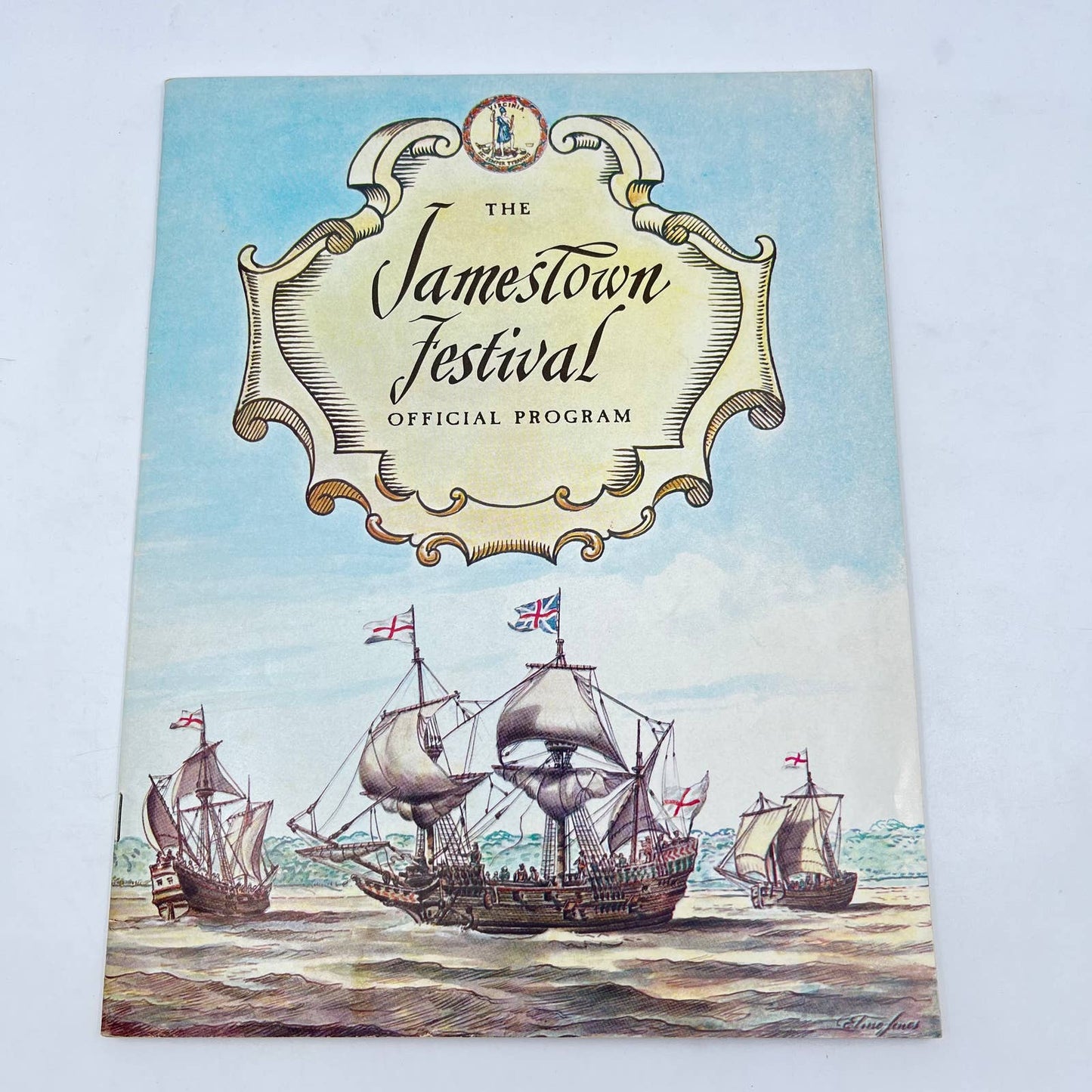 1957 Jamestown 350th Anniversary Festival Program and Fold Out Map Virginia TF5