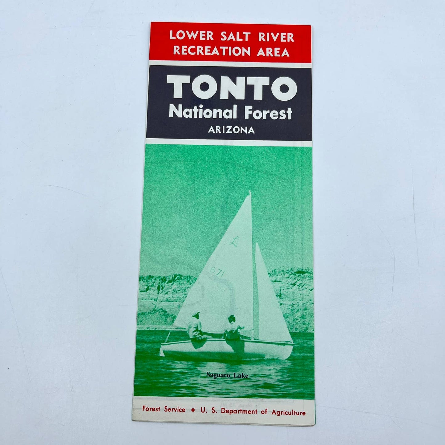 1950s Tonto National Forest Lower Salt River Recreation Brochure Map Arizona SC9