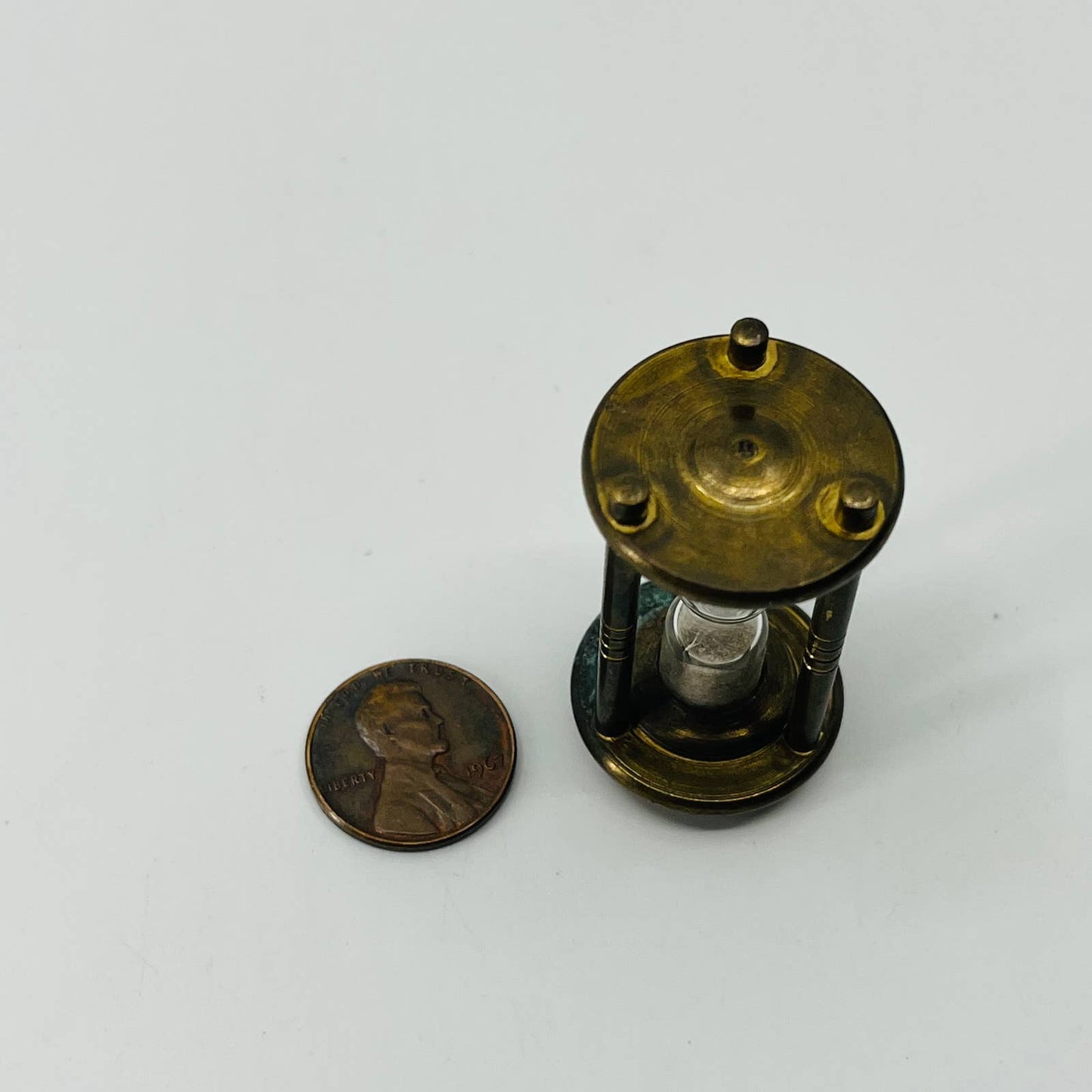 Antique Miniature Brass Sand Timer Toy Dollhouse SB4