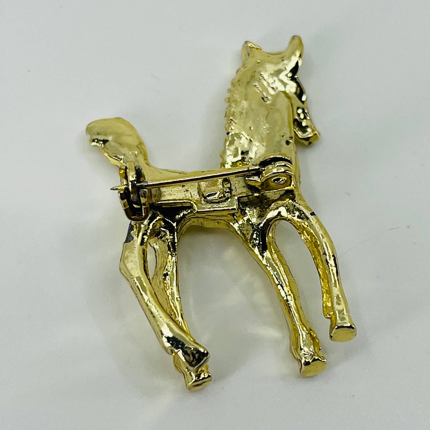 Vintage MCM Horse Brooch Gold Tone SA6