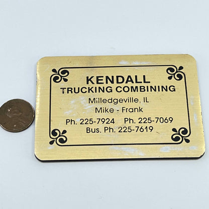VTG Metal Placard Kendall Trucking Combining Milledgeville Illinois SD2