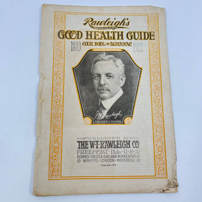 1922 Rawleigh’s Good Health Guide Cook Book Almanac Freeport IL TE7