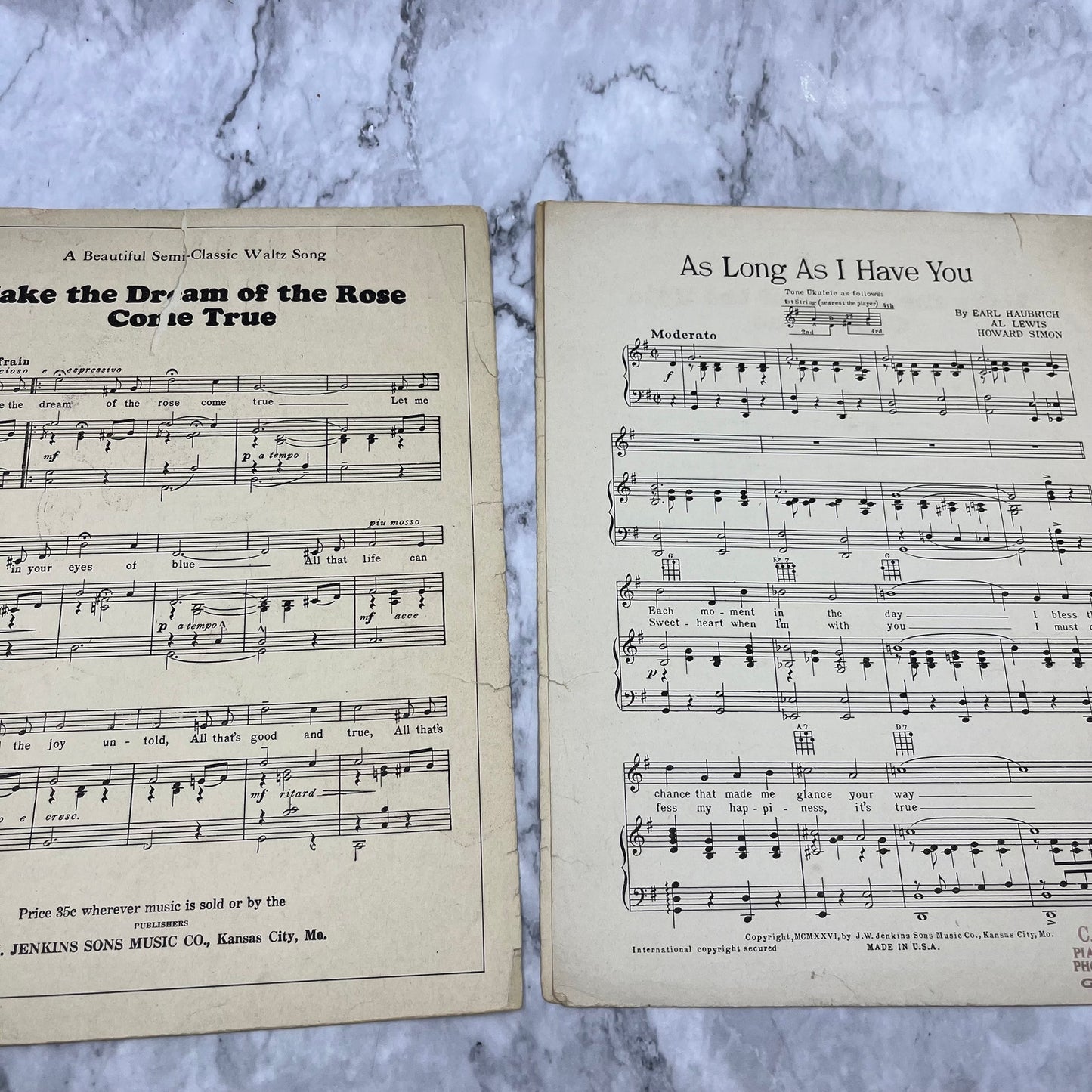 As Long As I Have You - Haubrich, Lewis, and Simon - 1926 sheet music V38