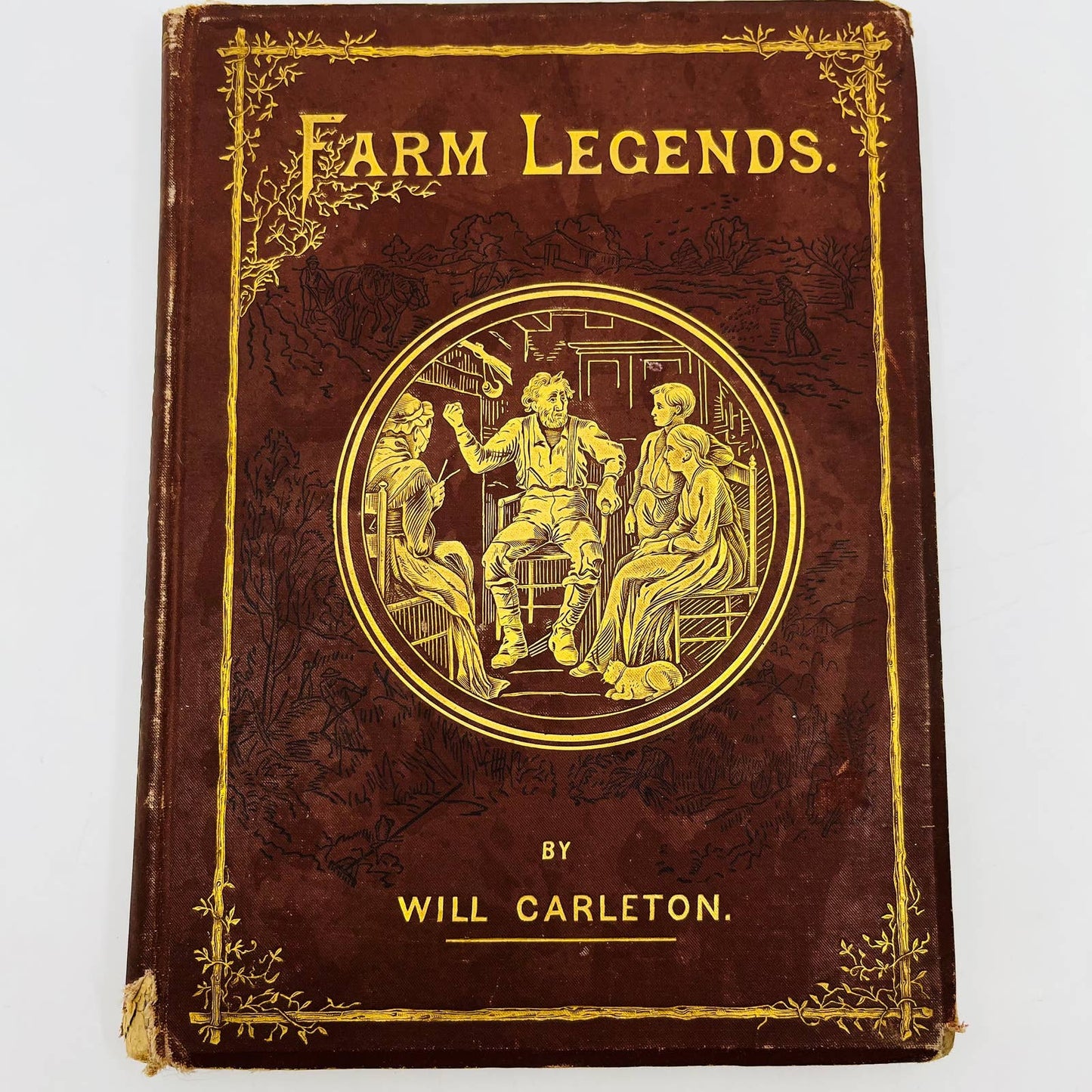 1875 Farm Legends by Will Carleton Victorian Poetry Illustrated HC Book TA8