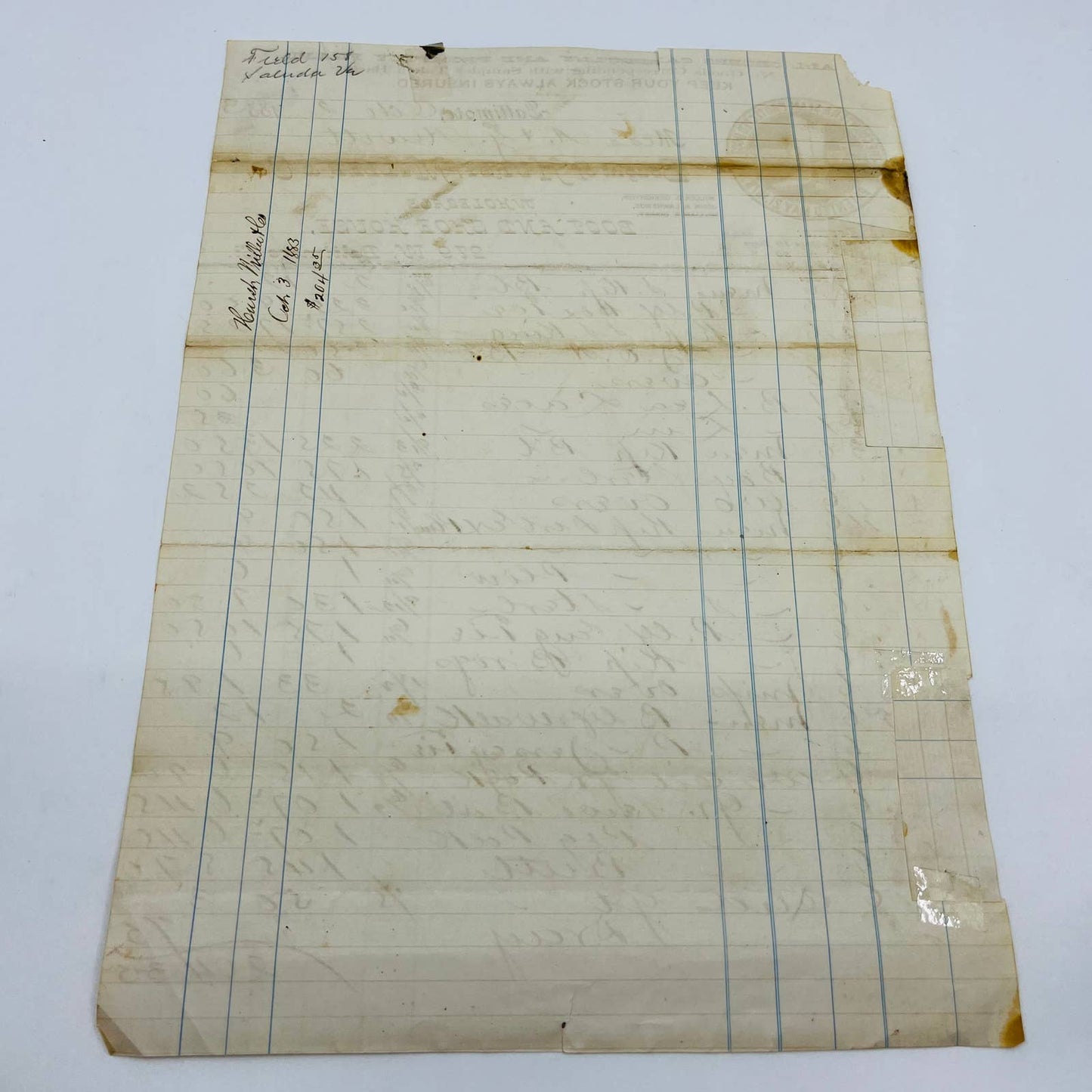 1883 Hurst Miller & Co Boots Baltimore MD Billhead Letterhead Receipt AA4