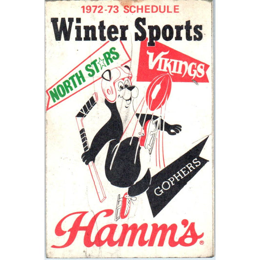 1972-73 Schedule Winter Sports North Stars Vikings Gophers Hamms TK1-P3