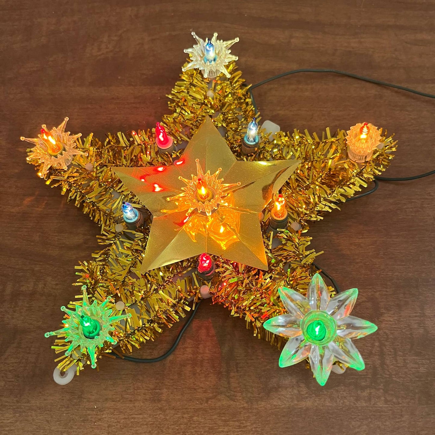 Vintage Yule Glow 19 Lite Tree Top Flashing / Steady Christmas Topper WORKS TA5