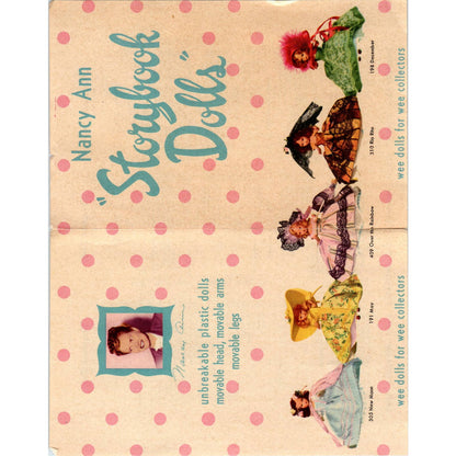 Nancy Ann Storybook Dolls Advertising Leaflet Unbreakable Plastic Dolls SE8