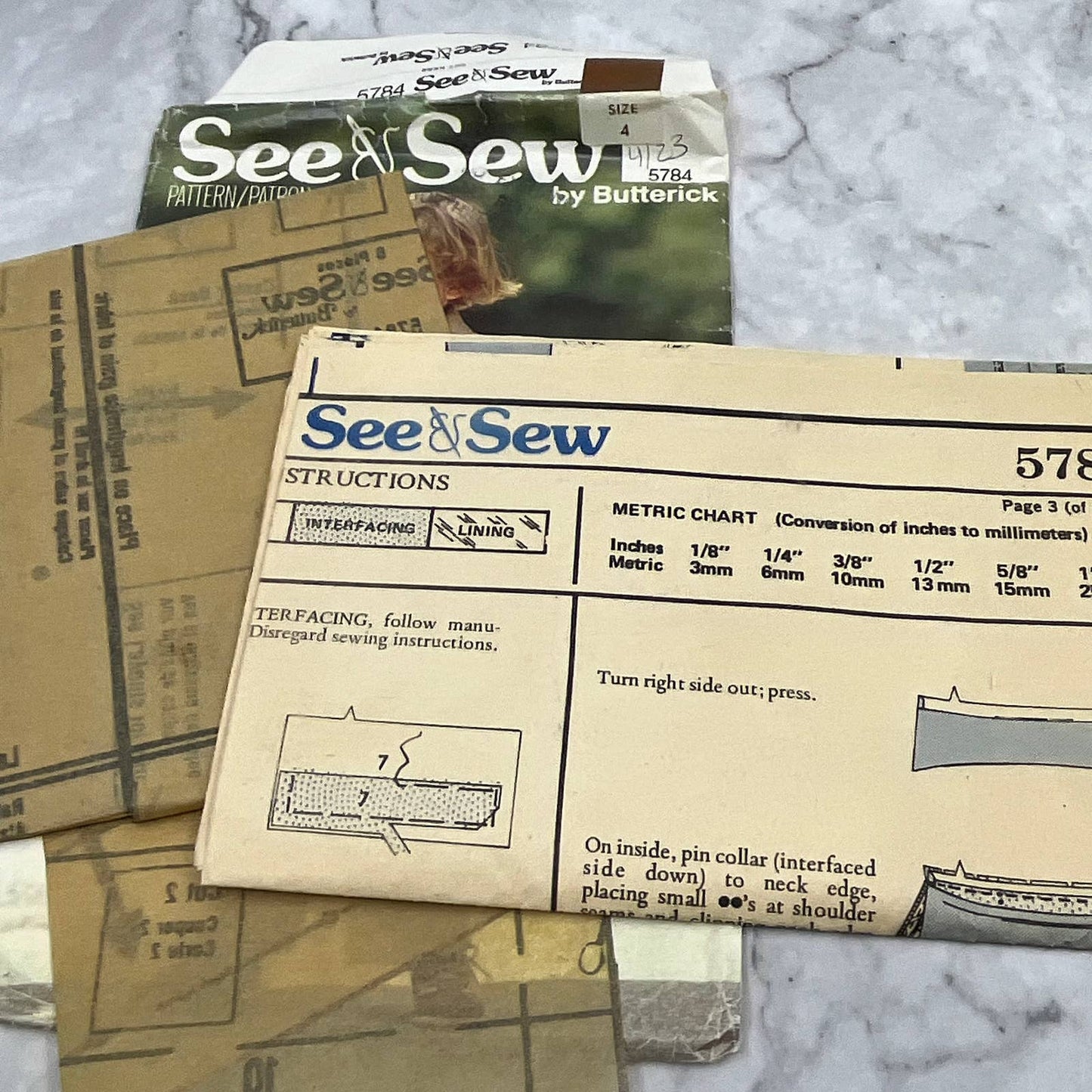 1970s Sewing Pattern Butterick See & Sew Size 4 Childs Jumpsuit 5784 TI7