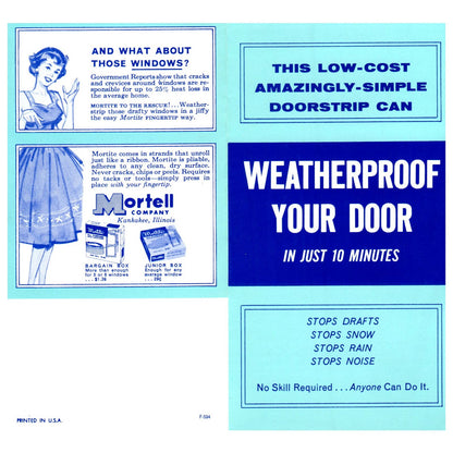 1950s MCM Advertising Brochure Mortell Foamflex Doorstrip Weather Stripping SE4