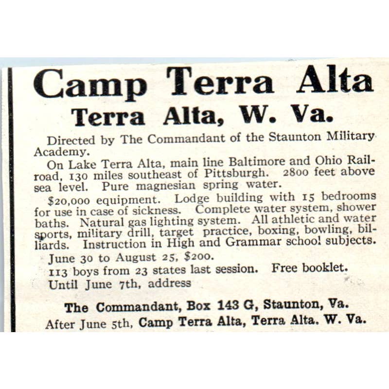 Beacon Camps Althea H. Andrew Brookline Mass - 1921 Original Ad TJ7-S8