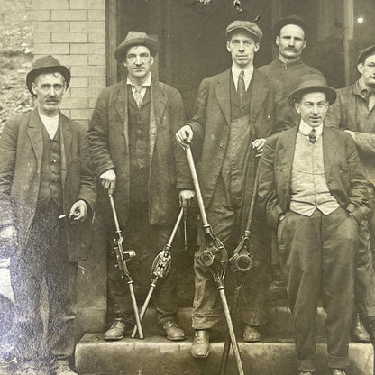 Antique RPPC Postcard Group of Carriage Repair Men w/ Pipe Threading Dies AC2