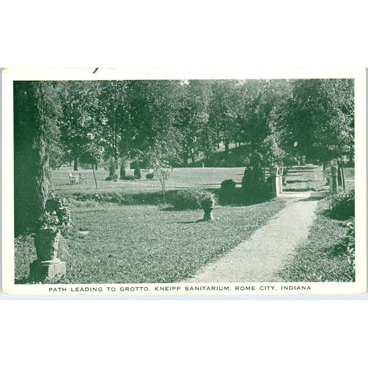 Path to Grotto Kneipp Springs Sanitarium Rome City IN 1938 RPPC Postcard TJ7-RP3