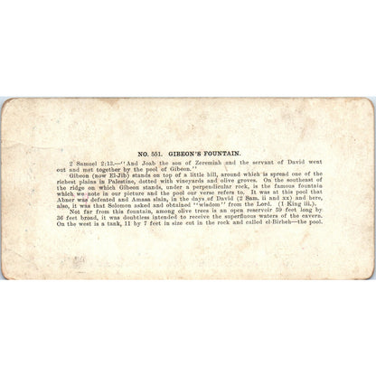 Gibeon's Fountain - Holyland Series - Antique Stereoview Card H3-2