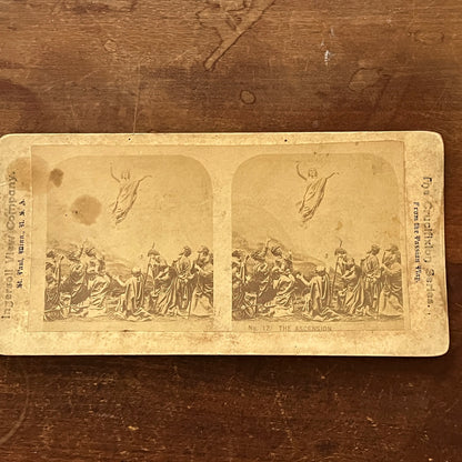 Crucifixion Series The Ascension from the Passion Play Antique Stereoview H2-6