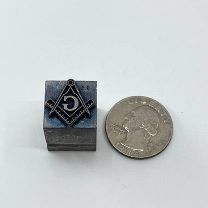 1920s Freemason Masonic Metal Stamp Typeset Print Block 3/4” SC7-2