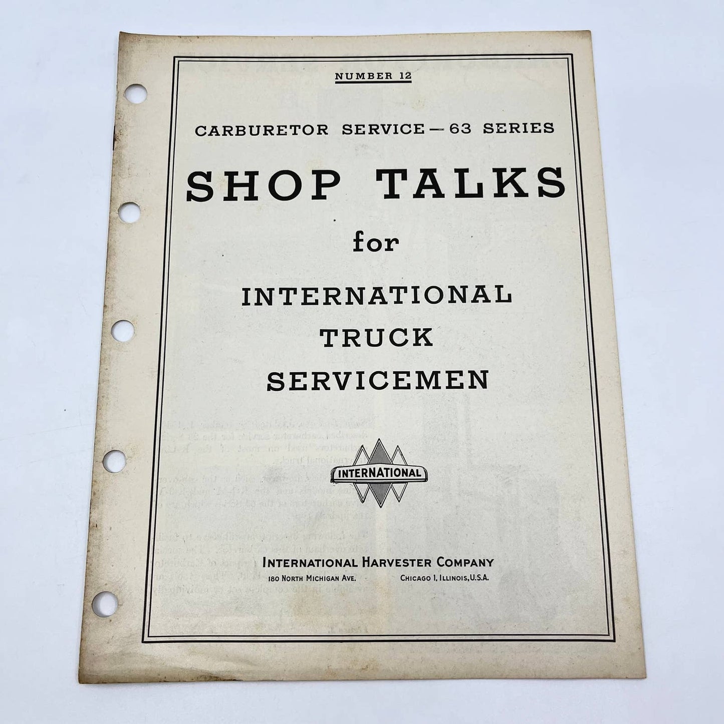 1940s Shop Talks for International Truck Servicemen #12 Zenith 63 Carburetor TF8