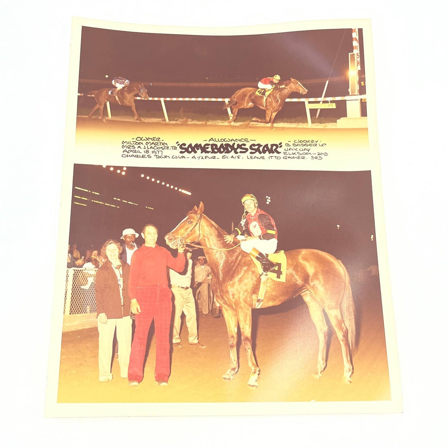 1977 Original Horse Race Winner Photo "Somebody's Star" Charles Town W VA AC5