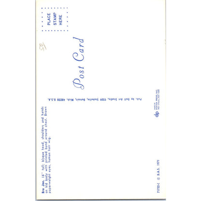 Bru Jne Bisque Head Doll Art Studio 1971 Original Postcard PB6