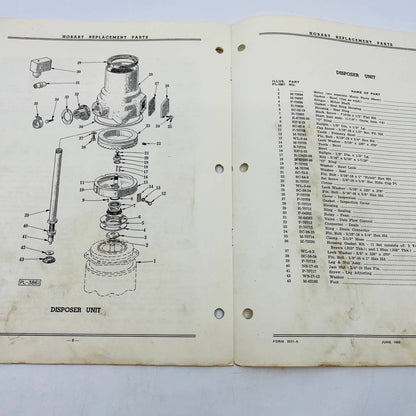 1960 Hobart Instruction Manual Booklet Food Waste Disposer Model FW-151 C11