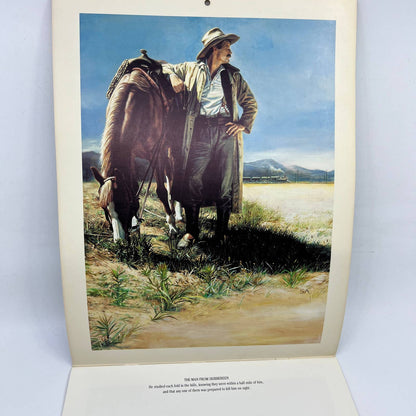 1988 Louis L'amour's Calendar - Book Art Cowboys Wild West Western Cover TF5-1