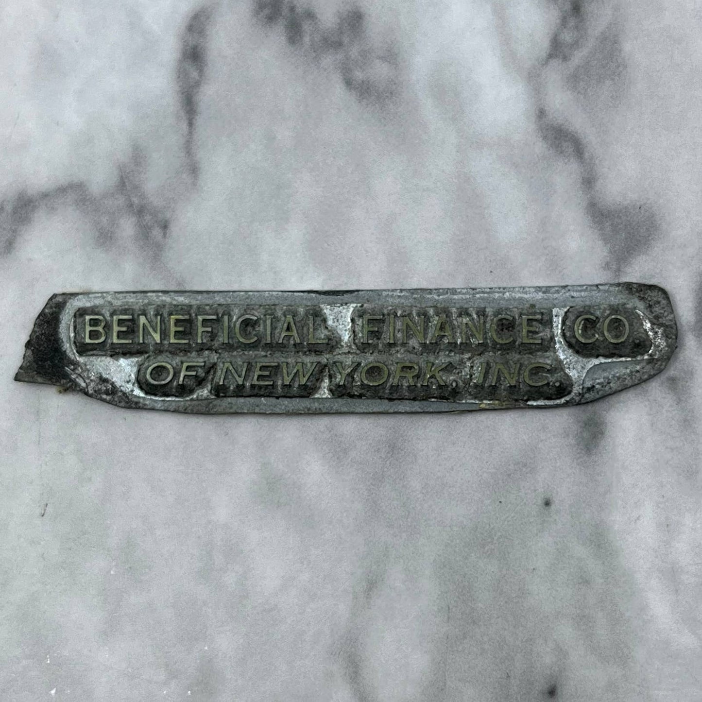 Vintage Letterpress Printers Block Plate Beneficial Finance Co of New York SE836