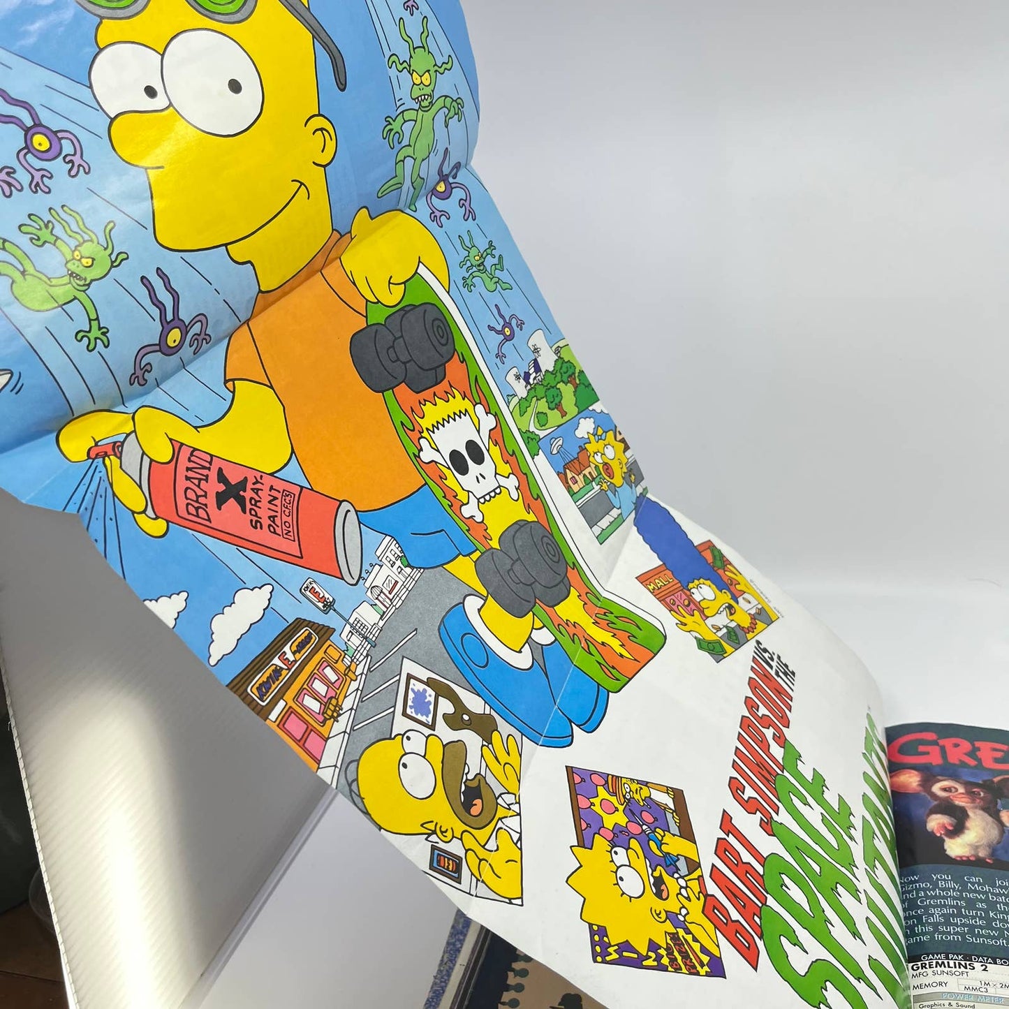 Nintendo Power Volume 20 Mega Man III w/ Bart vs. The Space Mutants Poster TE9