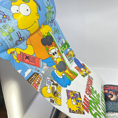 Nintendo Power Volume 20 Mega Man III w/ Bart vs. The Space Mutants Poster TE9