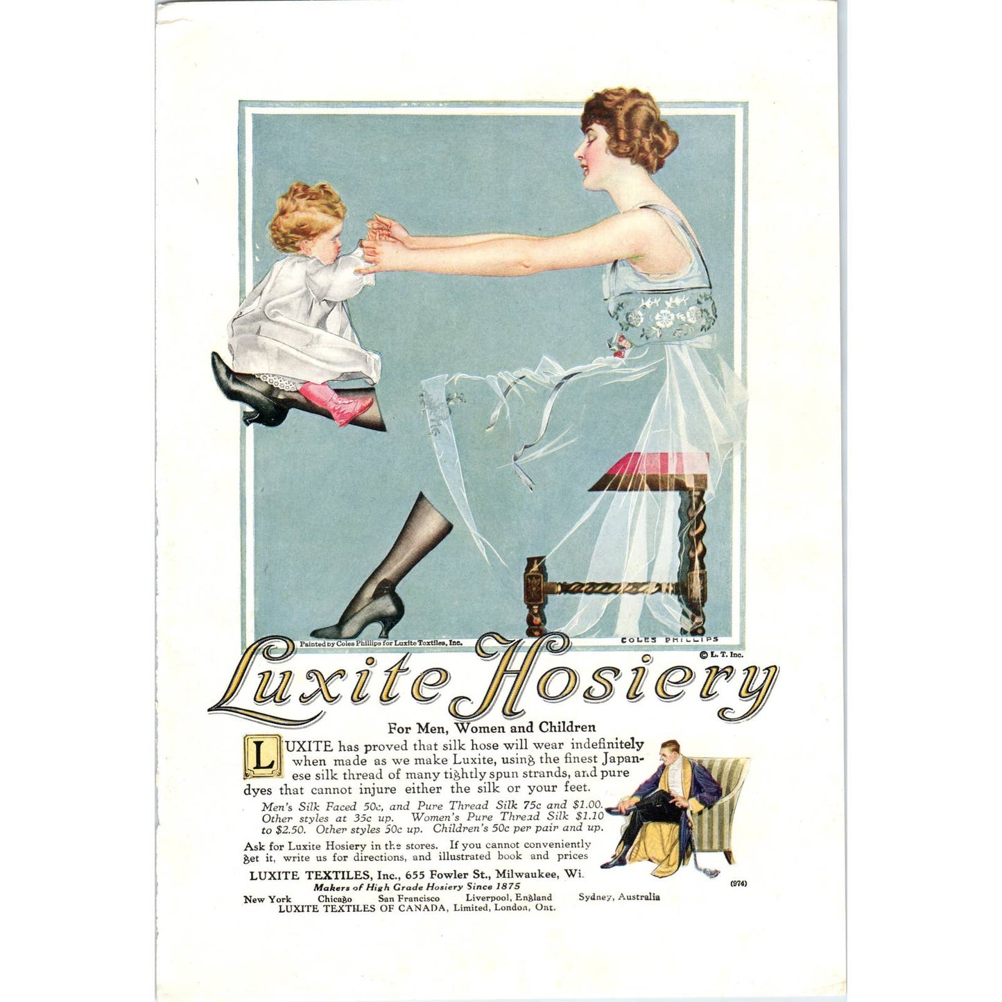 c1920 Harper's Magazine Ad - Luxite Hosiery Milwaukee WI TF6-1