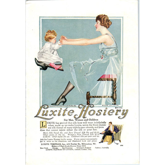 c1920 Harper's Magazine Ad - Luxite Hosiery Milwaukee WI TF6-1