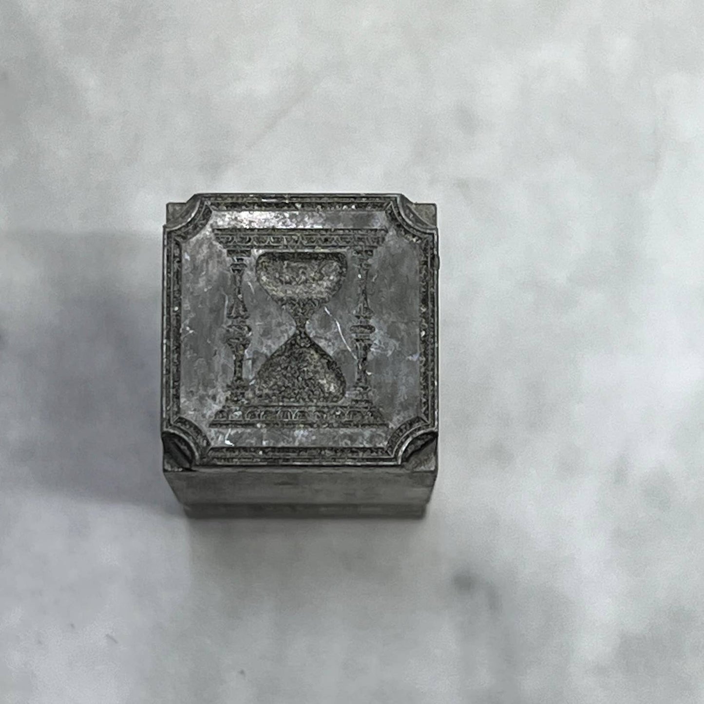 Vintage Printing Letterpress Printers Block Plate Hourglass Sand Timer TJ515
