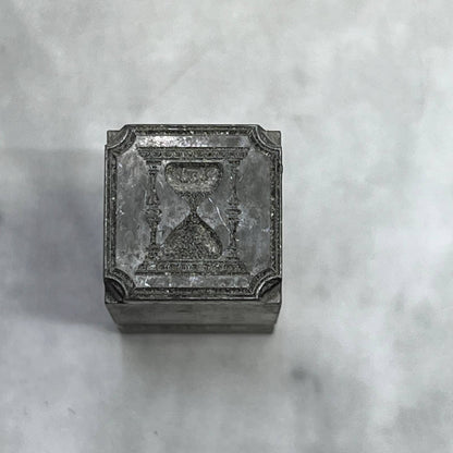 Vintage Printing Letterpress Printers Block Plate Hourglass Sand Timer TJ515