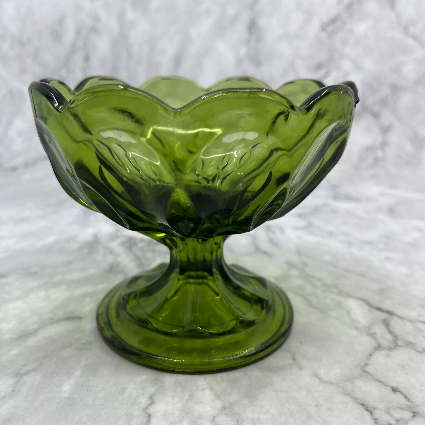 Vintage Anchor Hocking Fairfield Green Ice Cream Dessert Sorbet Bowl 3.5x4.5 TC4