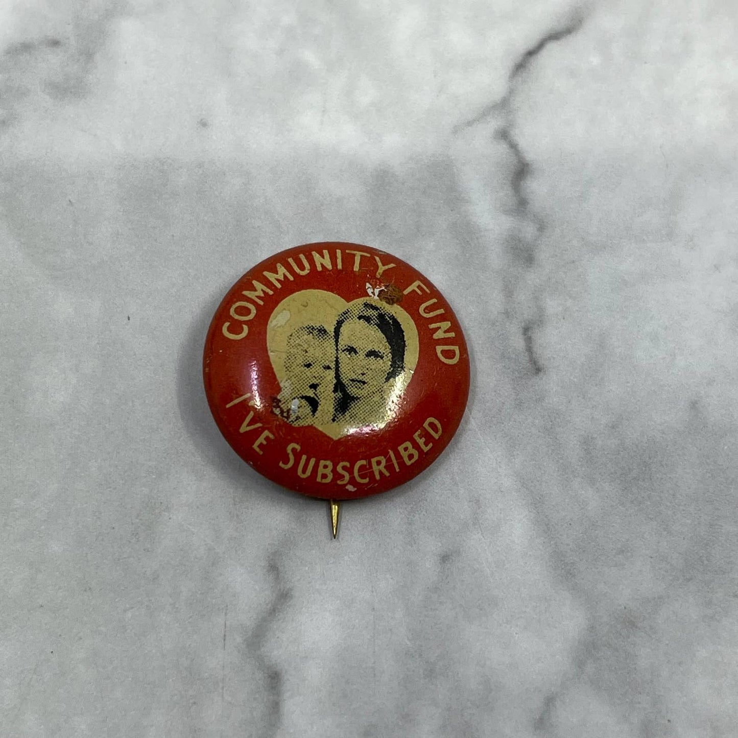 1920s Pinback Button Pin Community Fund I’ve Subscribed SE7