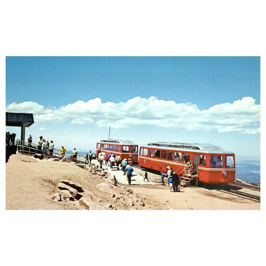Vintage Postcard - COG Railroad Pikes Peak Colorado AD9