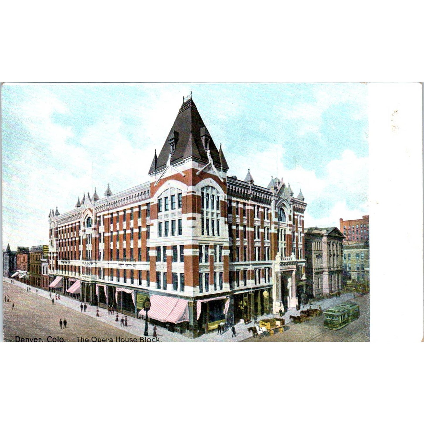 The Opera House Block c1910 Denver Colorado Original Postcard TK1-29