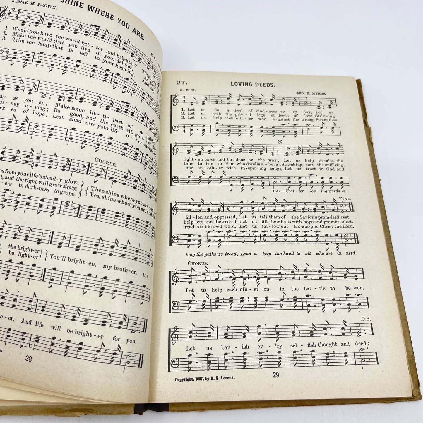 1897 Riches of Grace Hymn Book E. S. Lorenz, Church Songs Music Cleveland OH TE2