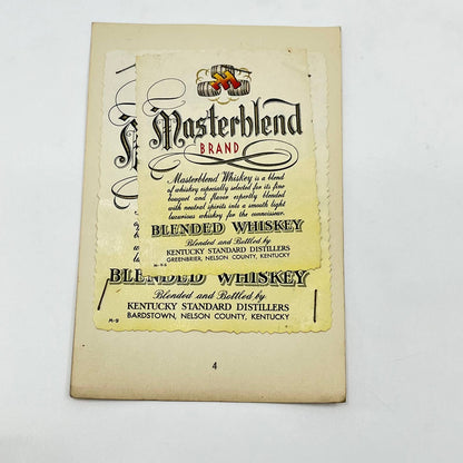 Masterblend Whiskey Label Set of 2 Kentucky Standard Distillers Bardstown