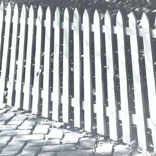Vtg Original B&W Photo Picket Fence  Randolph Allen Kennedy 11x14 FL4-1