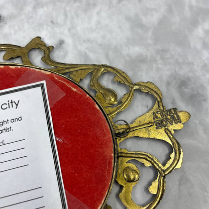 Original Framed Abstract Art Painting 7x10" in Victorian Brass Frame w/ COA TC7