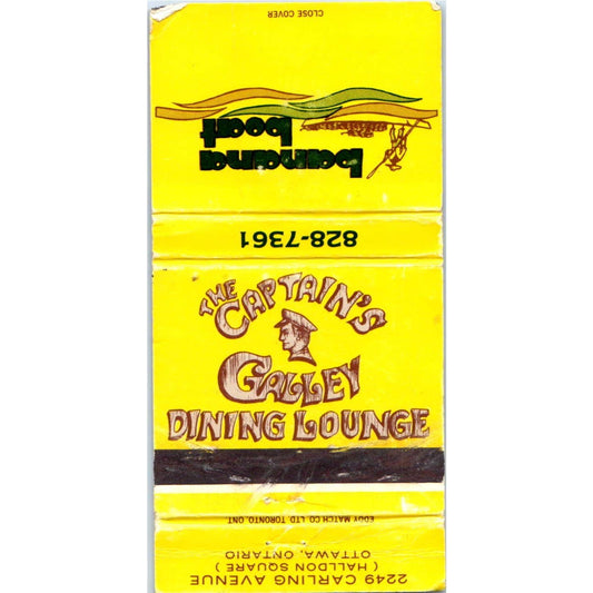 The Captain's Galley Dining Room Ottawa Ontario Advertising Matchbook SA1-M11