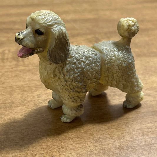 Vintage Celluloid Poodle Dog Figurine 106A Hong Kong 3” TJ5