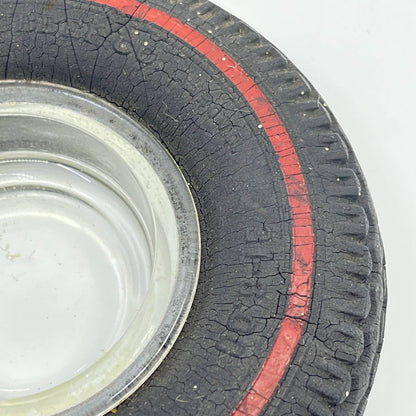 India Tire And Rubber Company Redline Glass Advertising Ashtray TE3