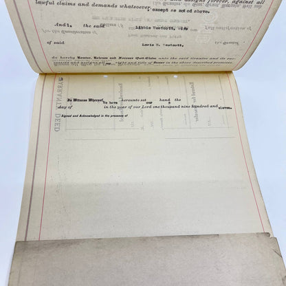 c1910 Lewis E. &  Libby Wescott Land Deed Document Toledo OH AB2