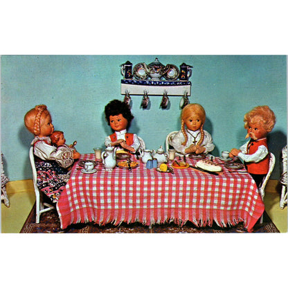 "Grace" Dolls at Dinner Table - A Lilianne Card Original Postcard PB2