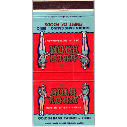 Gold Room Golden Bank Casino Reno NV Advertising Matchbook Cover MM11-8